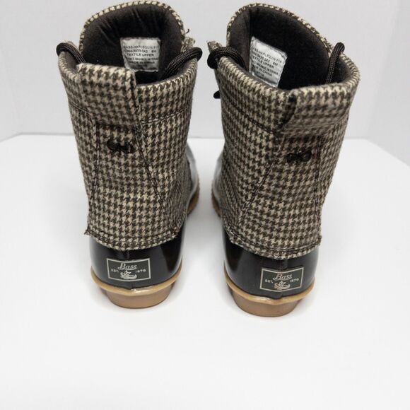 G.H. Bass Duck Boots Women’s 6 Houndstooth Waterproof Winter Rain Snow Boot - Picture 4 of 16